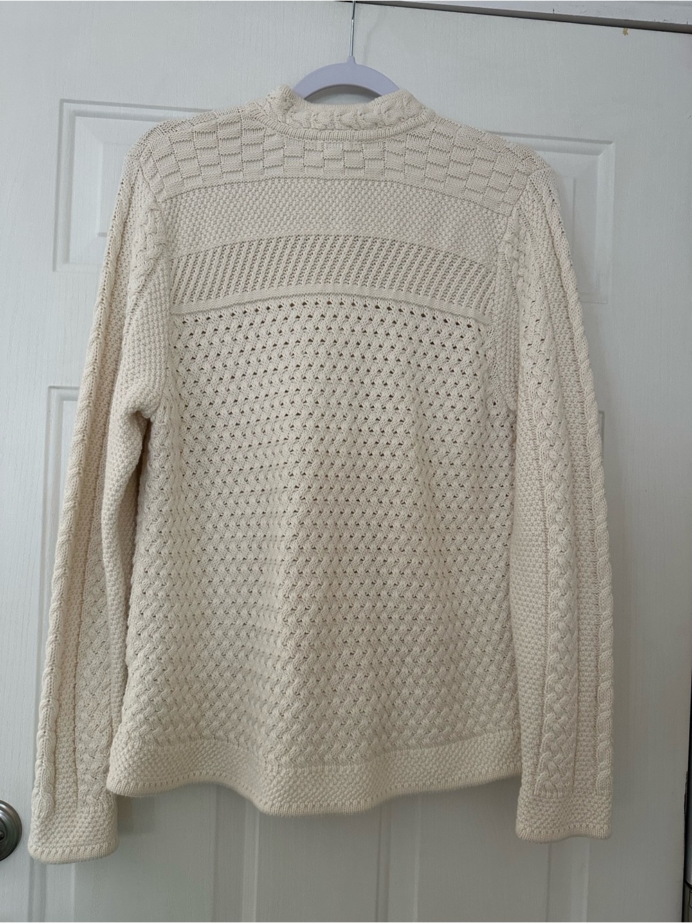 L.L.Bean Women's Signature Cotton Fisherman Sweater Size Large - Picture 7 of 9
